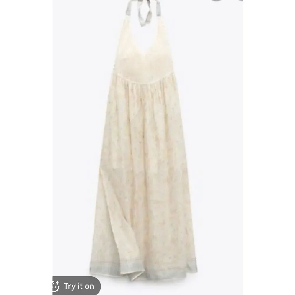 Zara NWT crochet combo maxi halter dress size small - Picture 10 of 10